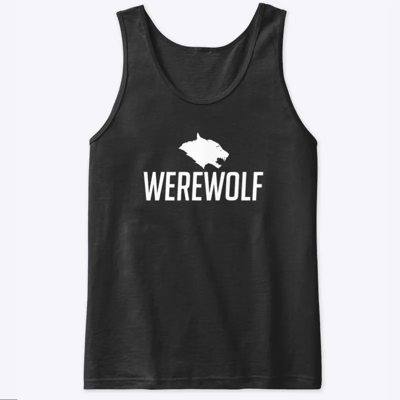 Werewolf White Logo Big Letter Tank